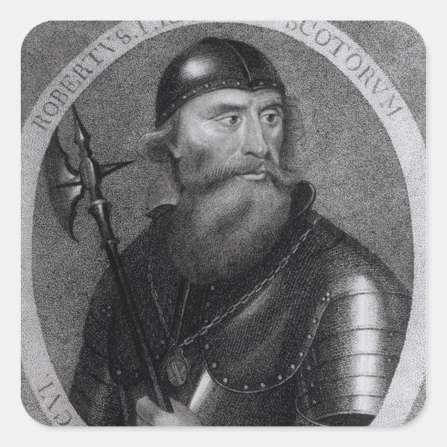 Sticker Carré Portrait du roi Robert Ier d'Écosse (Devant)