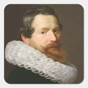Sticker Carré Portrait d'un homme portant Ruff