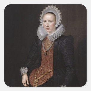 Sticker Carré Portrait d'une dame de 29 ans, 1615