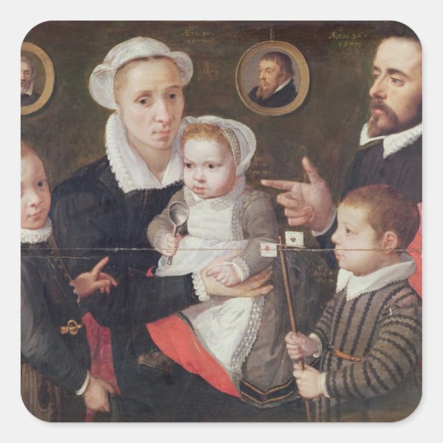 Sticker Carré Portrait d'une famille (Devant)