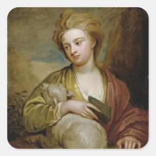 Sticker Carré Portrait d'une femme comme St Agnès,