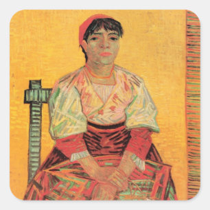 Sticker Carré Portrait d'une femme italienne par Vincent van Gog