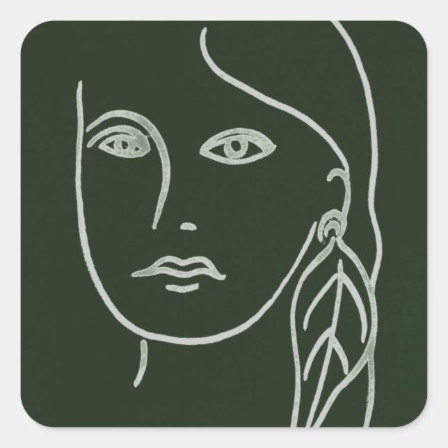 Sticker Carré Portrait malachite (Devant)