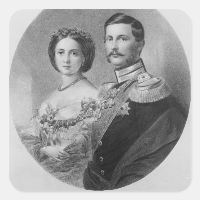 Sticker Carré Portrait mariage de Leurs Altesses Royales (Devant)