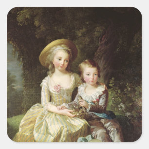 Sticker Carré Portraits d'enfants de Marie-Therese-Charlotte