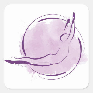 Sticker Carré Pose de Pilates