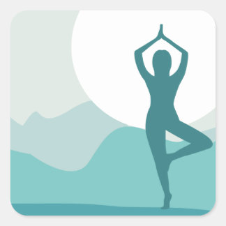 Sticker Carré Pose de yoga