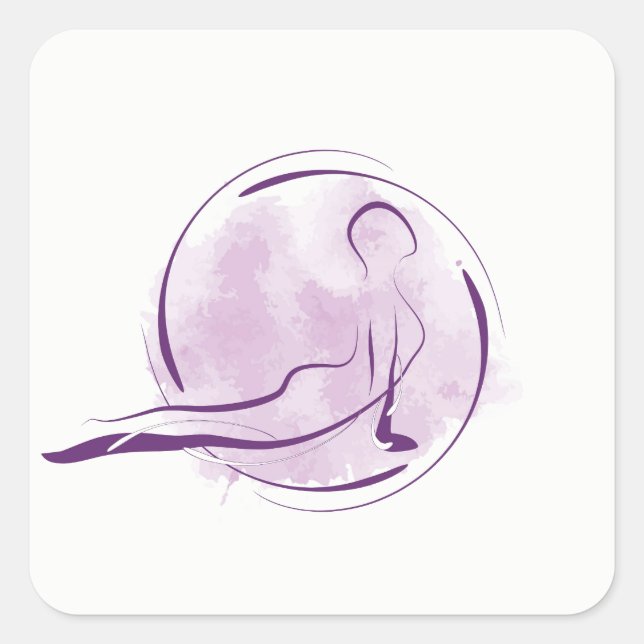 Sticker Carré Pose de yoga (Devant)