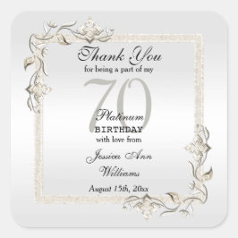 Sticker Carré Posh 70e anniversaire Platinum