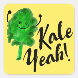 Sticker Carré Positif Kale Pun - Kale Yeah!