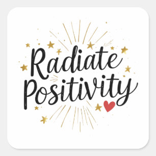 Sticker Carré Positivité du rayonnement - Devis étoilé motivatio