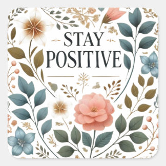 Sticker Carré Positivité florale