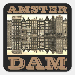 Sticker Carré Poster du barrage Amster