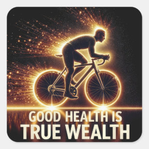 Sticker Carré Poster santé avec Neon Cyclist