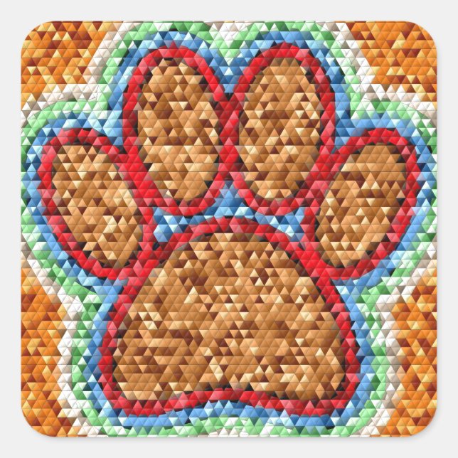 Sticker Carré Pot de chien basse (Devant)