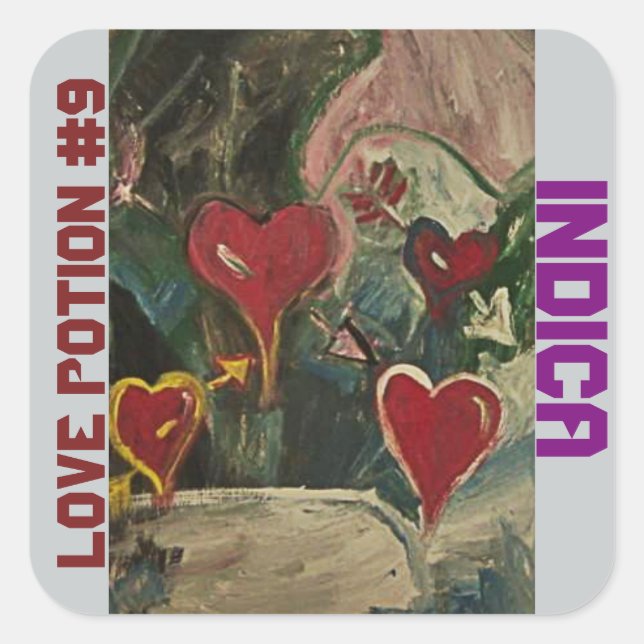 STICKER CARRÉ POTION D'AMOUR #9 INDICA (Devant)