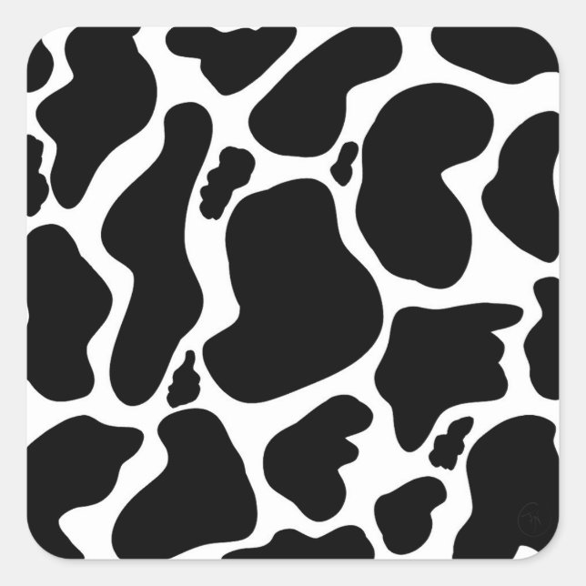 Sticker Carré Pots de vache noir simple Animal (Devant)