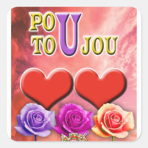 Sticker Carré Pou Toujou