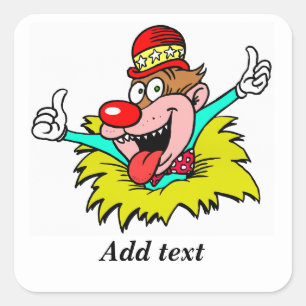 Sticker Carré Pouce vers le haut, amusant MODÈLE clown,