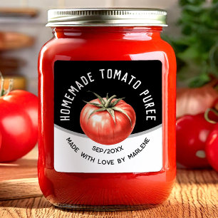 Sticker Carré Poudre de tomate maison modifiable avec tomate rou