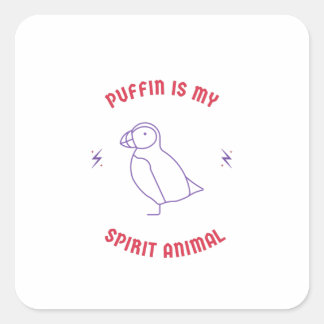 Sticker Carré pouffin est mon animal d'esprit