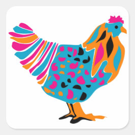 Sticker Carré Poulet brillant