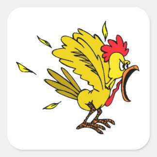 Sticker Carré Poulet en colère