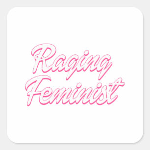 Sticker Carré Poupée féministe en colère