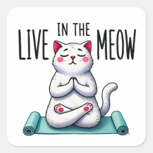 Sticker Carré pour Amoureux de les chats amusants 