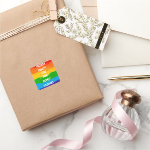 Sticker Carré pour drapeau arc-en-ciel LGBT - Fier