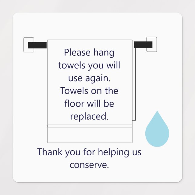 Sticker Carré pour la conservation de l'eau des se (Design 1)