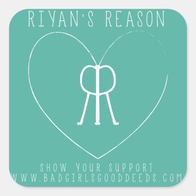 Sticker Carré pour la raison de Riyan (Devant)