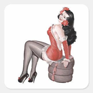Sticker Carré pour le  Pin Up Girl sur pneus