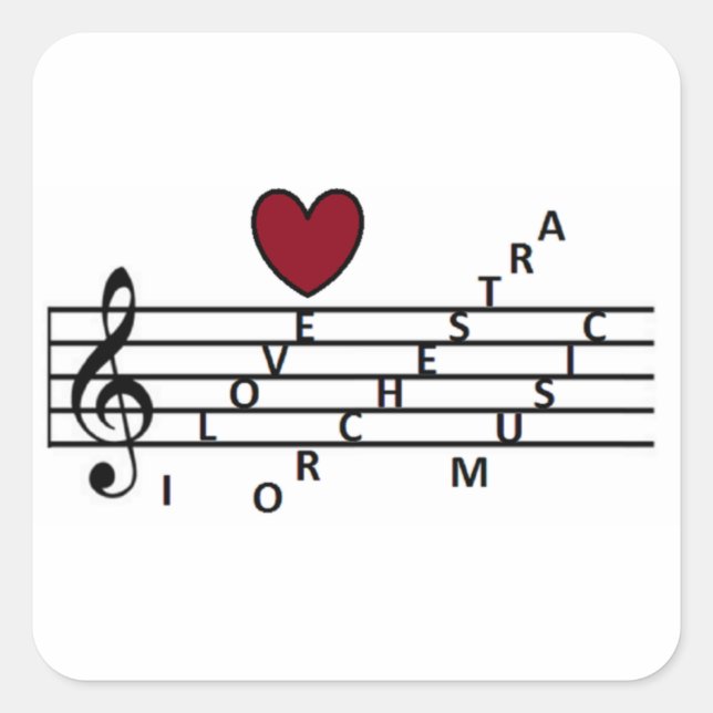 Sticker Carré Pour les amateurs de musique d'orchestre (Devant)