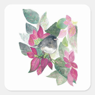 Sticker Carré pour oiseaux Dark Eyed Junco