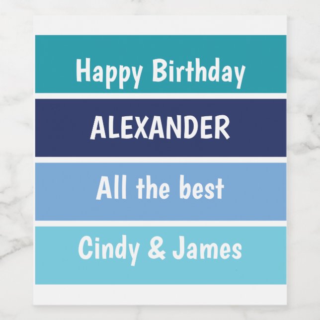 Sticker Carré pour voeux d'anniversaire cool (Étiquettes simples)