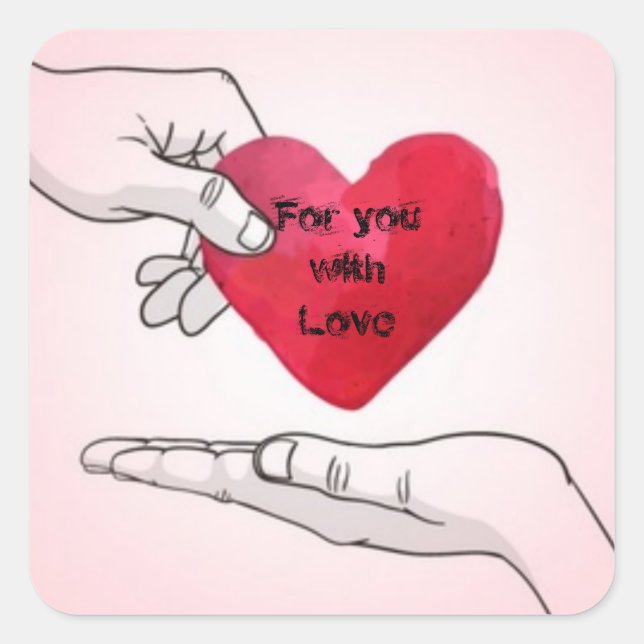 Sticker Carré Pour vous, coeur de l'amour (Devant)