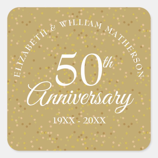 Sticker Carré Poussière d'or du 50e anniversaire (Devant)