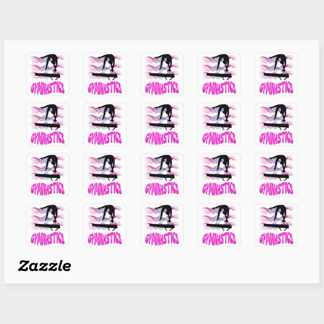Sticker Carré Poutre de balance rose et violet (Feuille)