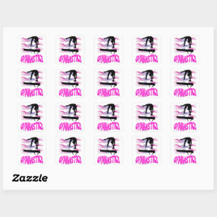 Sticker Carré Poutre de balance rose et violet