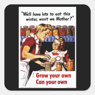 Sticker Carré Pouvez-Vous Croître, Pouvez-Vous Vous Propre ?