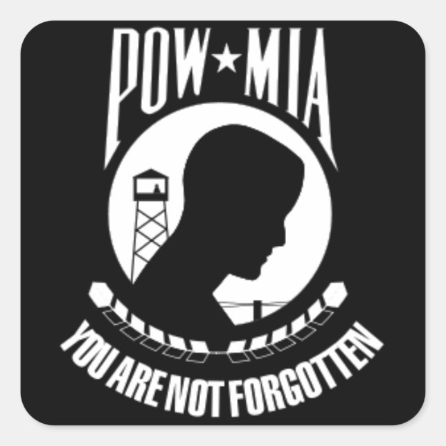 Sticker Carré POW-MIA des États-Unis (Devant)