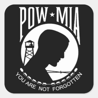 Sticker Carré Pow MIA : Vous N'Êtes Pas Oublié !