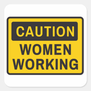 Sticker Carré Précautionner les femmes qui travaillent