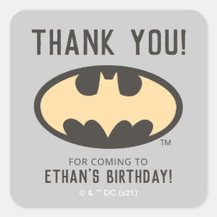 Sticker Carré Premier anniversaire de Batman Super Hero - Merci