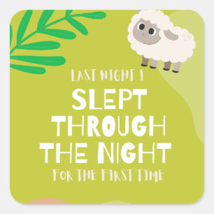 Sticker Carré Premier long sommeil de bébé