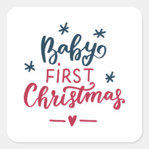 Sticker Carré Premier Noël du bébé