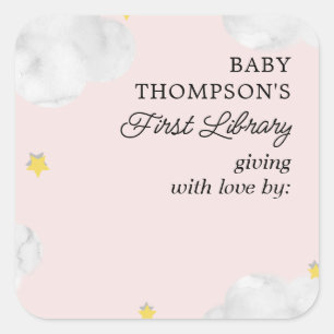 Sticker Carré Première bibliothèque Plaque de livres pour bébés