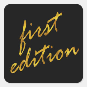 Sticker Carré Première édition Devis Faux Gold Foil Metallic B