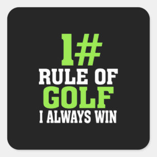 Sticker Carré Première Règle De Golf